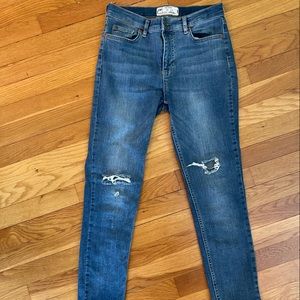 Classic Free People Great Heights Frayed Jeans - Size 28